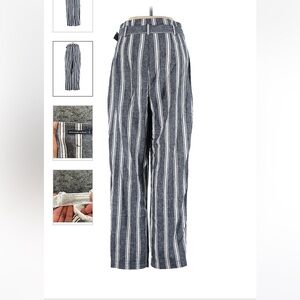 ABERCROMBIE & FITCH striped linen paper bag pants